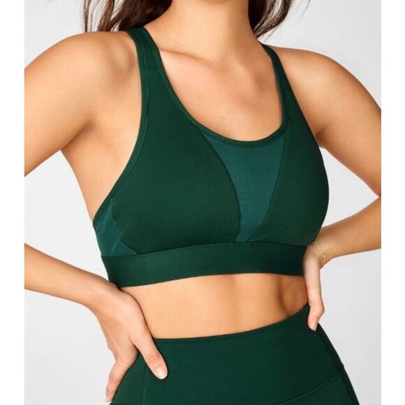 Fabletics Zoe High Impact Sports Bra IV in Rainforest- Size Large - Picture 6 of 8